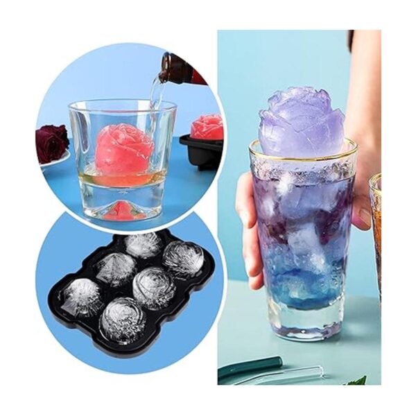 Mikiwon Bandeja de cubitos de hielo rosa de 2 pulgadas