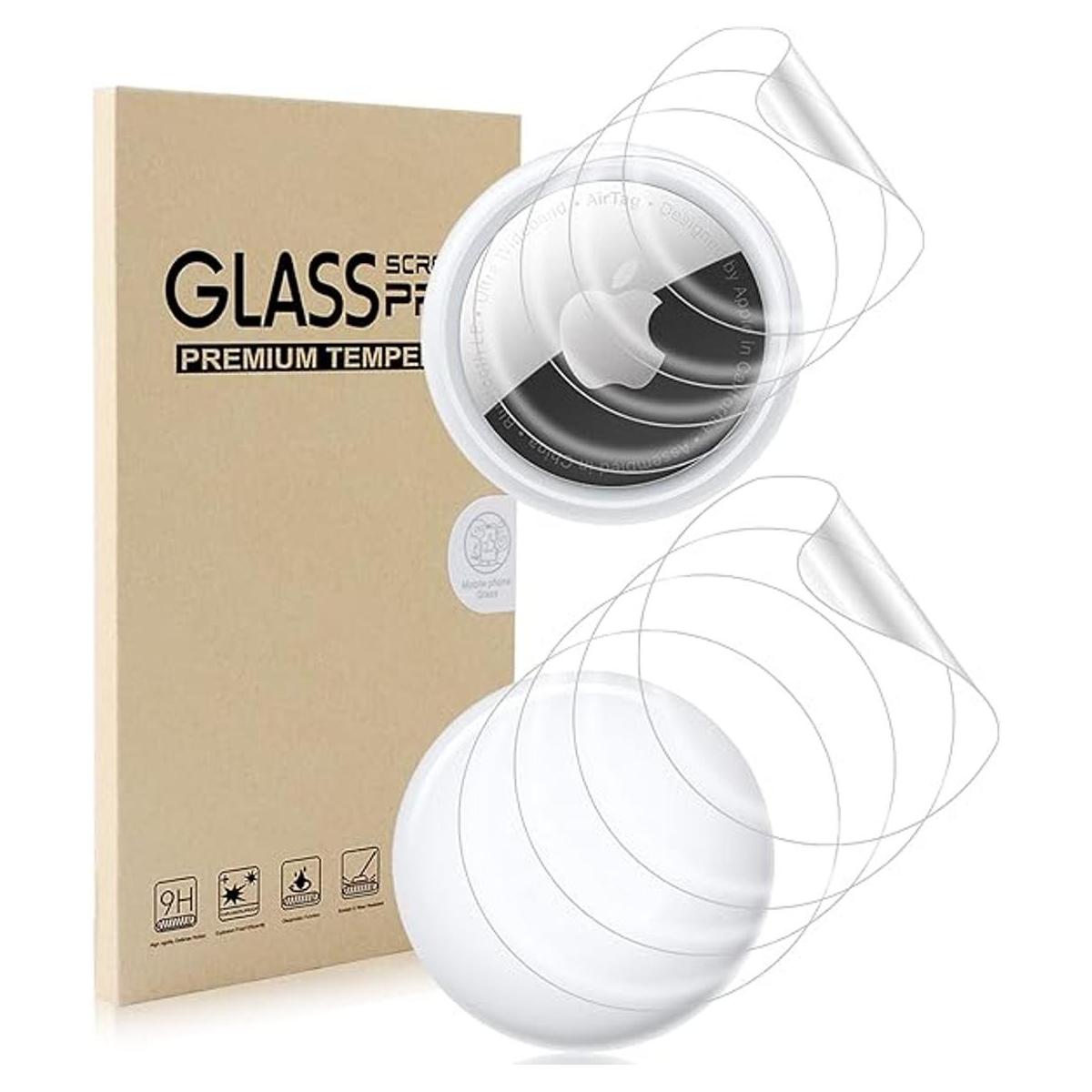 4 4 unidades Airtag Protector de pantalla frontal y
