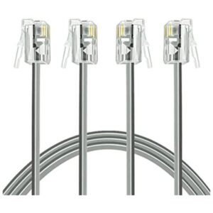 NECABLES Cable de teléfono de 10 pies RJ11 6P4C macho a_1