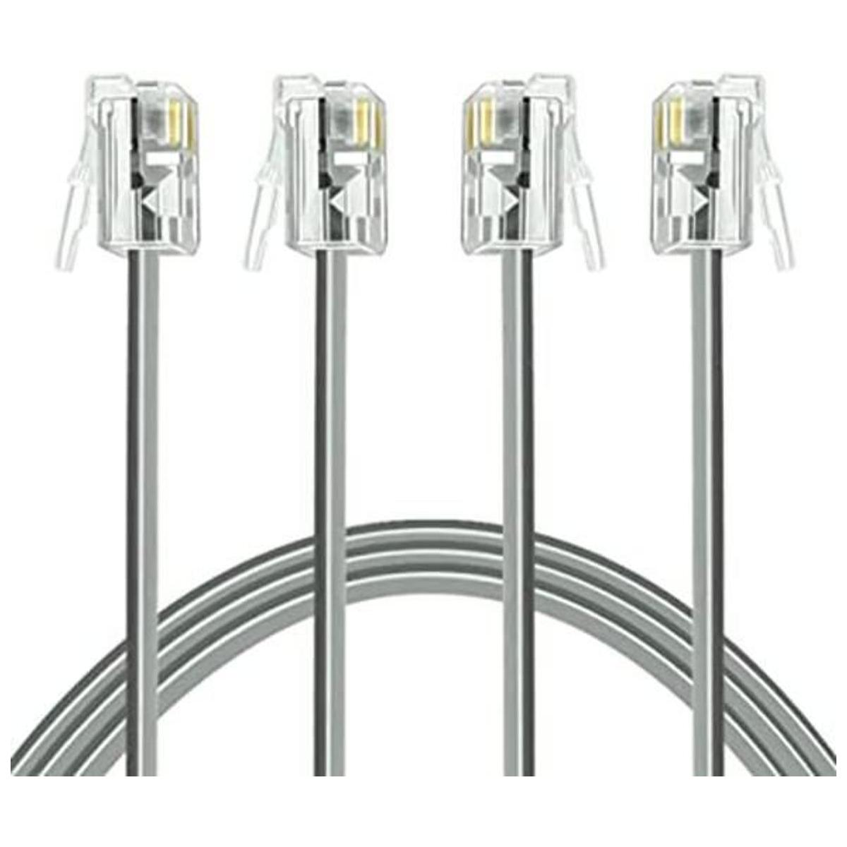 NECABLES Cable de teléfono de 10 pies RJ11 6P4C macho a