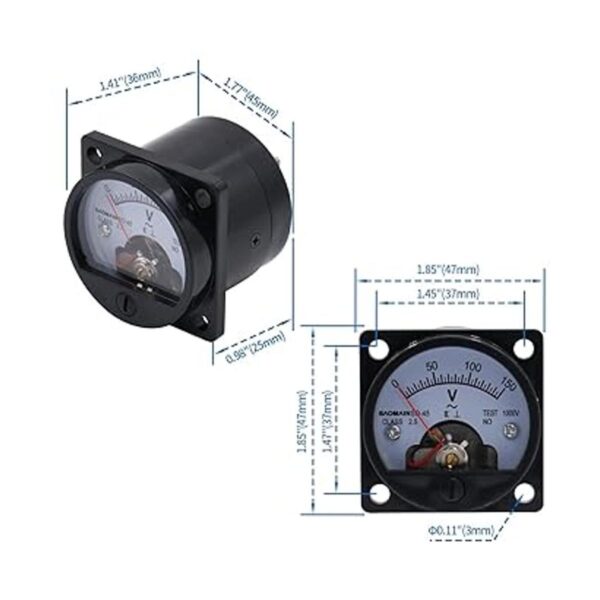 Baomain Medidor de voltímetro de panel analógico SO45 AC_2