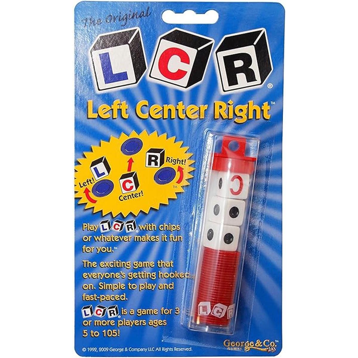 Juego de dados LCR Left Center Right color al azar