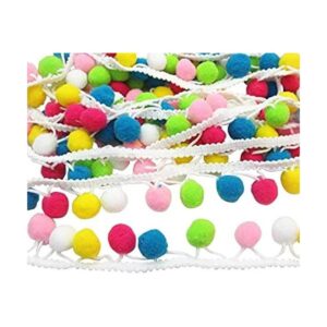 Dandan DIY Cinta colorida de 0.591 in con pompones y_1