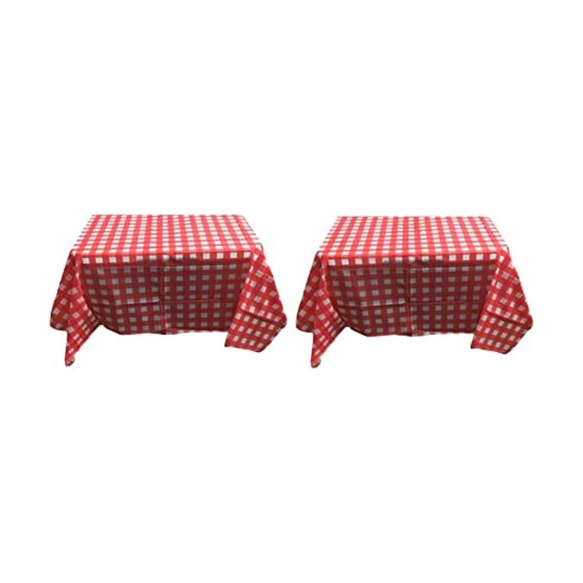 Mantel de plástico prémium a cuadros rojos y blancos de 54