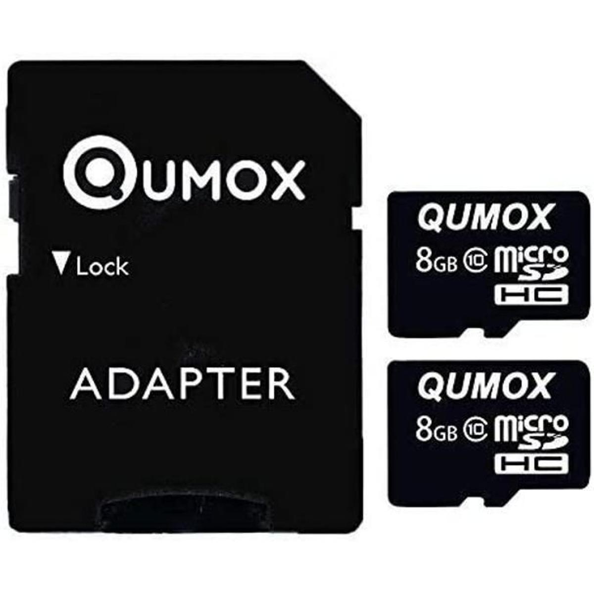 QUMOX Tarjeta de memoria flash 2 unidades 8 GB Micro