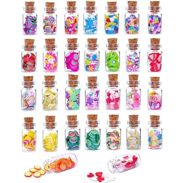 30 botellas de vidrio en miniatura para casa de muñecas_1