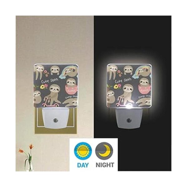 Lámpara de noche LED enchufable con sensor de luz lindo_5