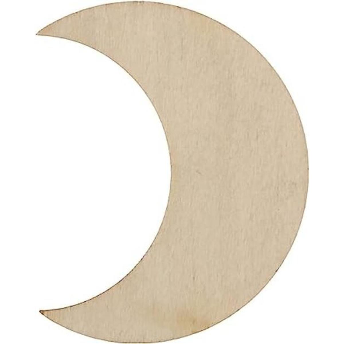 Rebanadas de madera en forma de luna recorte de madera