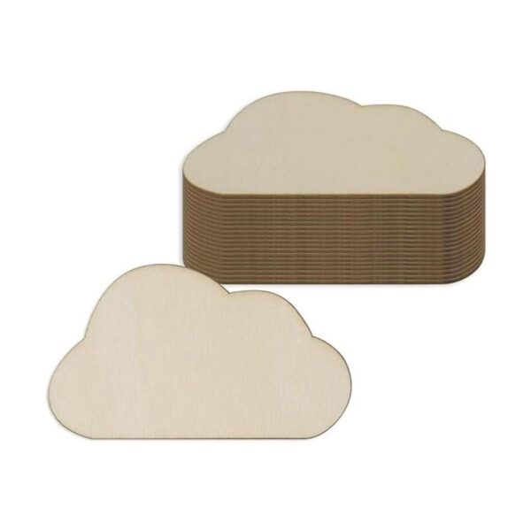 Creaides Etiqueta de regalo de madera con forma de nube