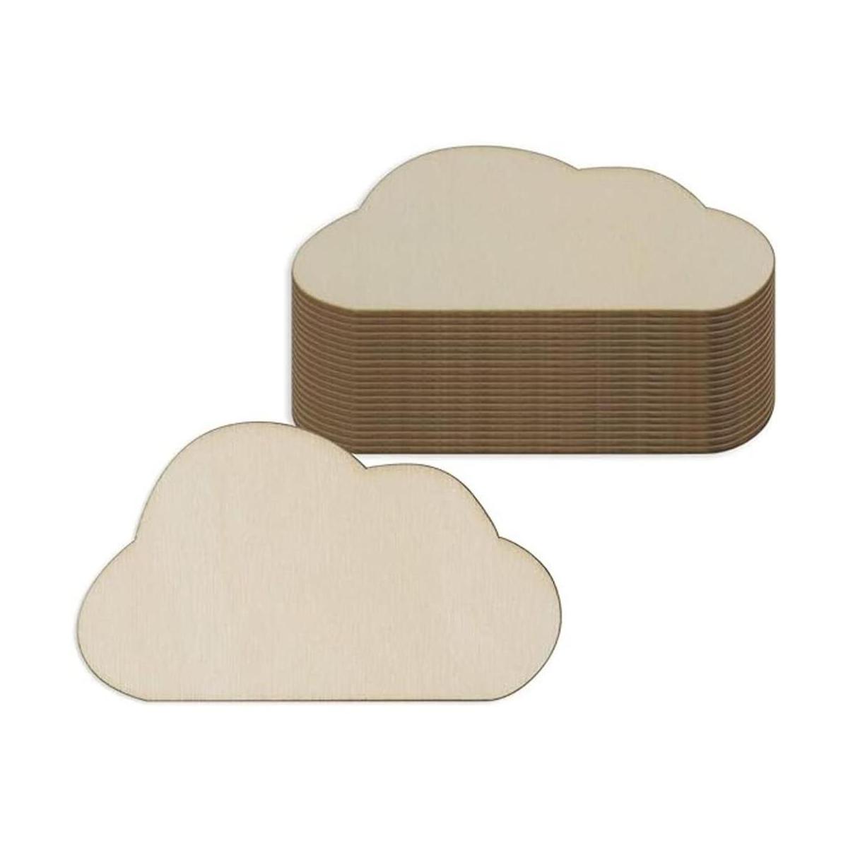 Creaides Etiqueta de regalo de madera con forma de nube