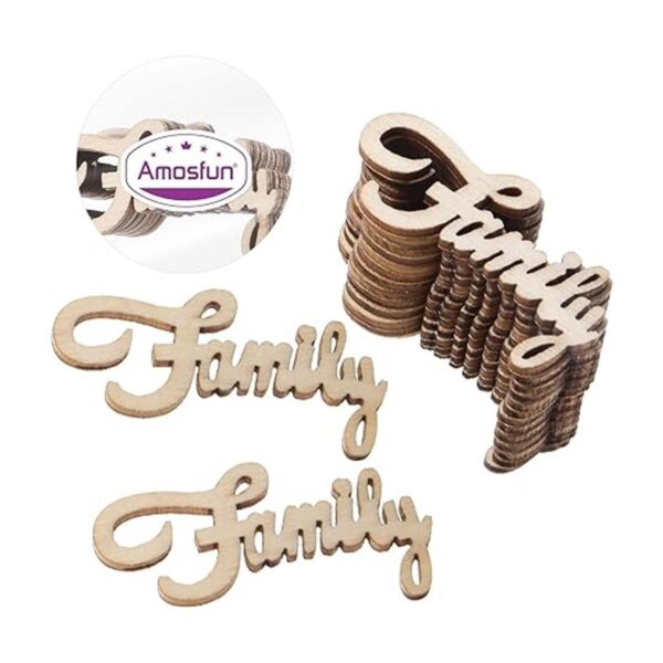 Amosfun Adornos de madera para manualidades 15 unidades