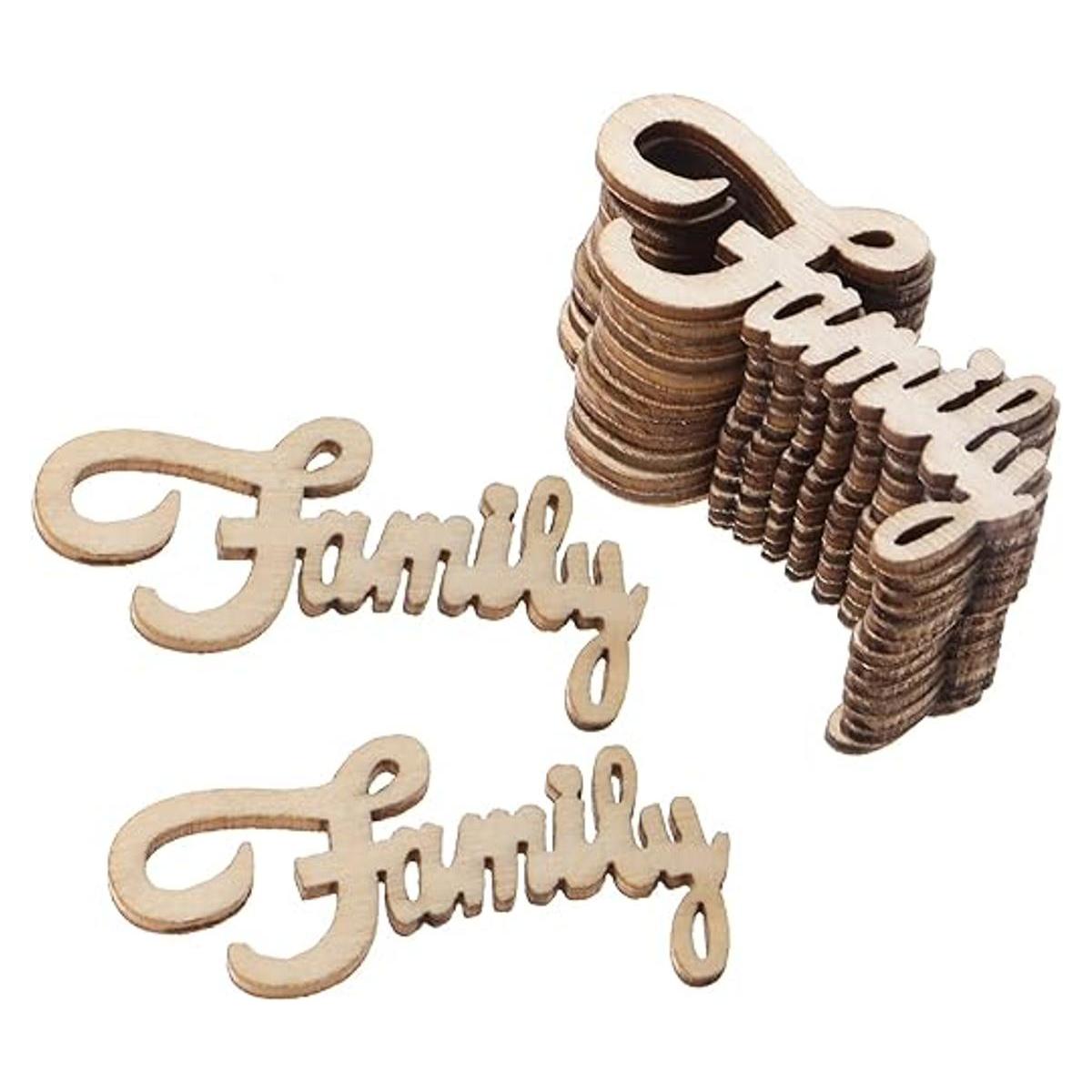 Amosfun Adornos de madera para manualidades 15 unidades