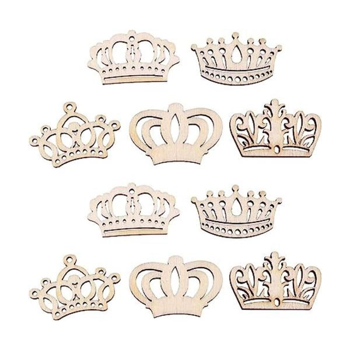 Samanter Rebanadas de madera con forma de corona 100