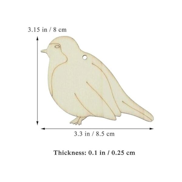 Creaides Adornos colgantes de madera con forma de pájaro