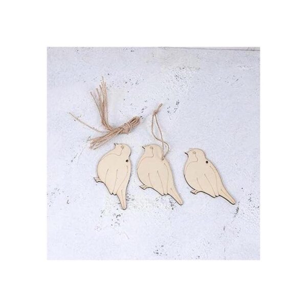 Creaides Adornos colgantes de madera con forma de pájaro