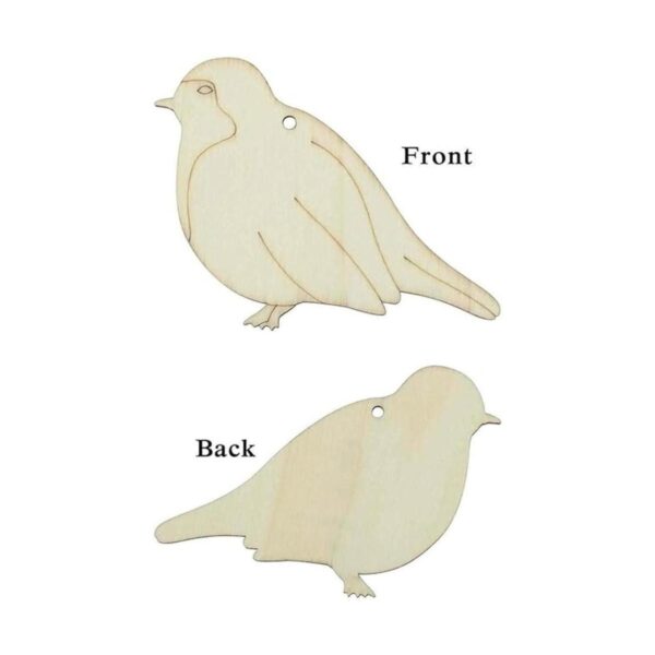 Creaides Adornos colgantes de madera con forma de pájaro