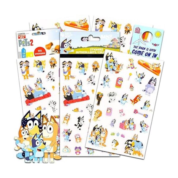 Bluey Games Juego de calcomanías Bluey para niños paquete