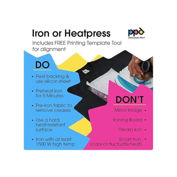 PPD Inkjet Premium IronOn Dark T Shirt Transfers Paper LTR_6