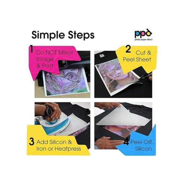 PPD Inkjet Premium IronOn Dark T Shirt Transfers Paper LTR_3