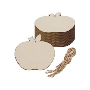 20 piezas de madera de manzana para manualidades recortes