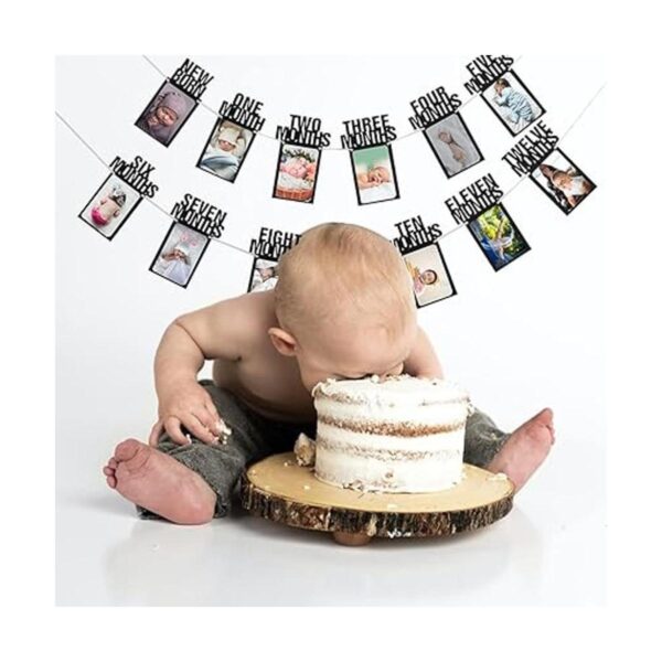 Pancarta de fotos de bebé de 1 a 12 meses guirnalda de_5