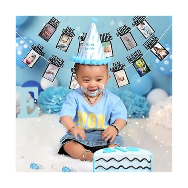Pancarta de fotos de bebé de 1 a 12 meses guirnalda de_3