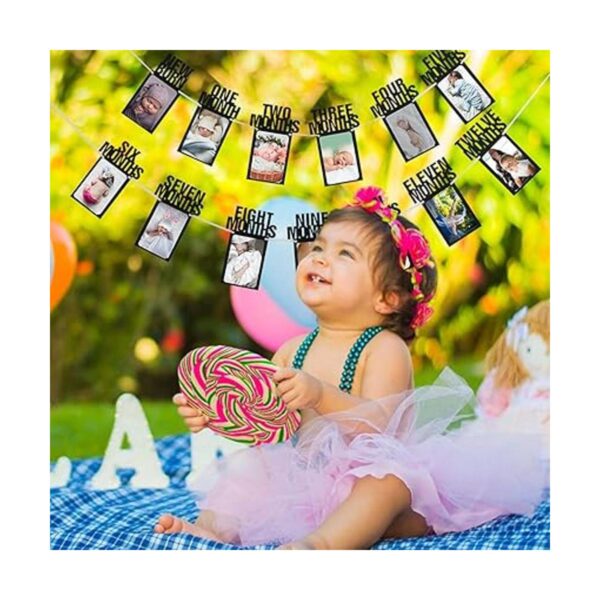 Pancarta de fotos de bebé de 1 a 12 meses guirnalda de_2