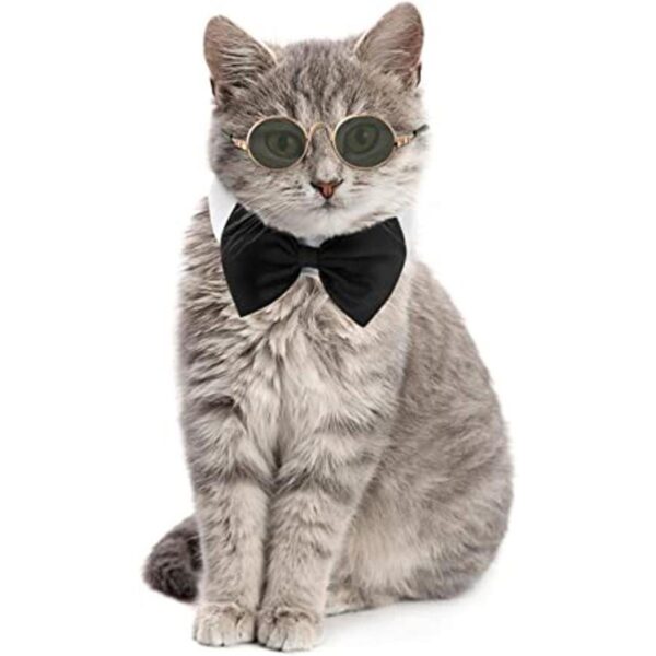 Pajarita para mascotas ajustable cuello formal corbatín