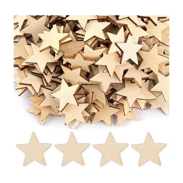 Framendino Paquete de 200 recortes de estrellas de madera