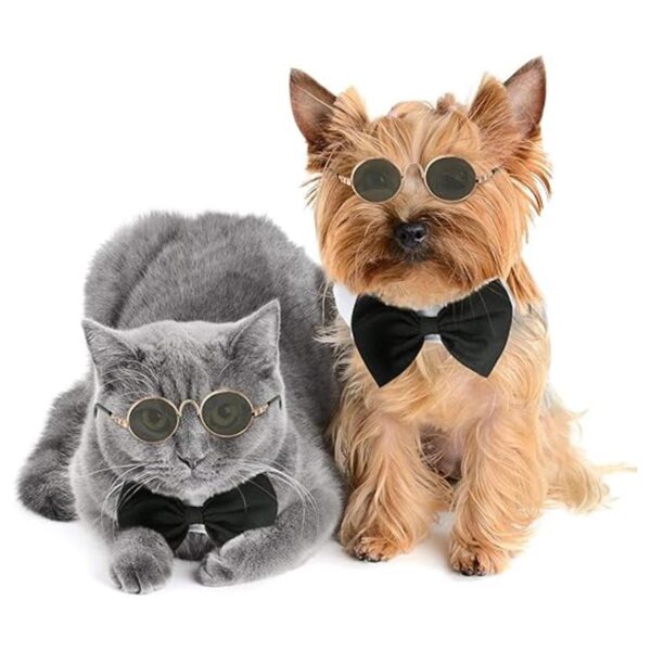 Pajarita para mascotas ajustable cuello formal corbatín