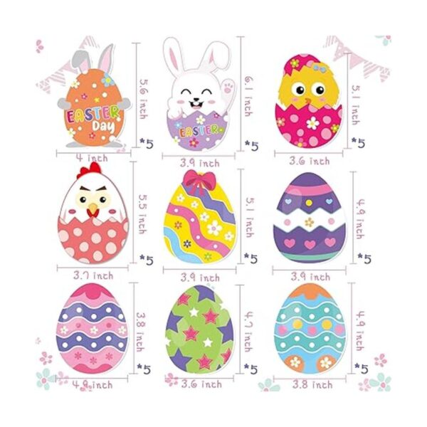 BeYumi Juego de 45 piezas de recortes de huevos de Pascua_2