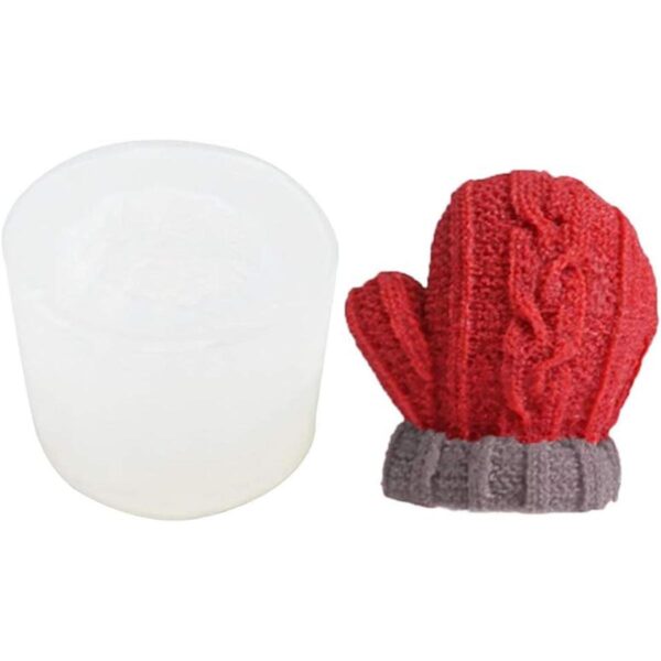 Guantes de Navidad 3D en forma de silicona vela molde