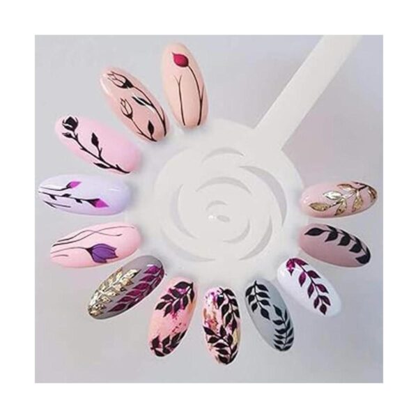 Calcomanías de uñas de flores 3D autoadhesivas con_4