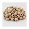 Aqueens 100 cuentas de madera natural de 0.630 in sin_2
