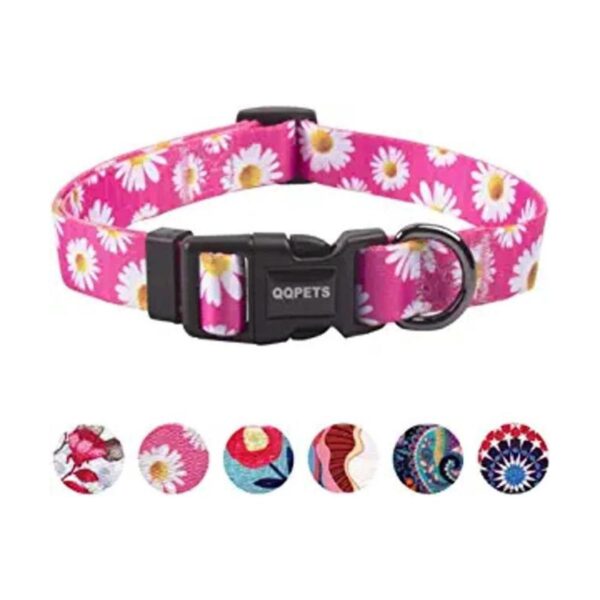 QQPETS Collar suave ajustable para perro Estampado de