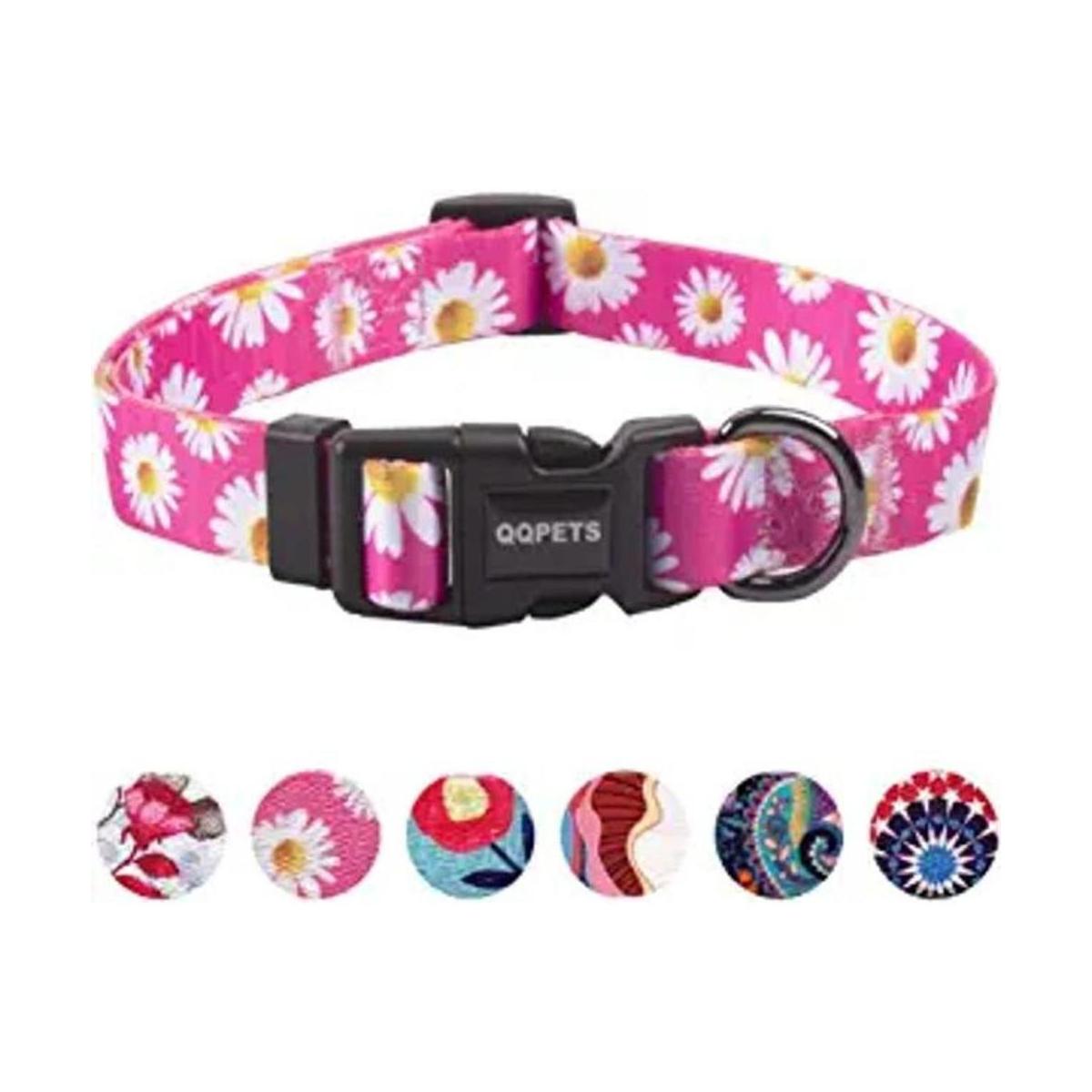 QQPETS Collar suave ajustable para perro Estampado de