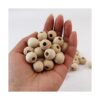 Aqueens 100 cuentas de madera natural de 0.630 in sin_4