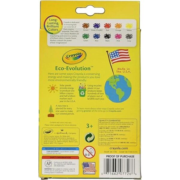 Crayola marcadores clásicos trazo fino 10 unidades_2