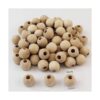 Aqueens 100 cuentas de madera natural de 0.630 in sin_5