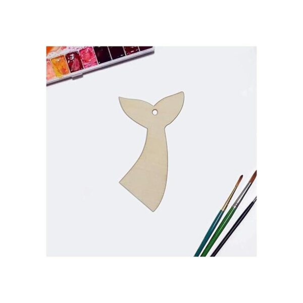 Creaides Cola de sirena de madera DIY Craft Cutout Adornos