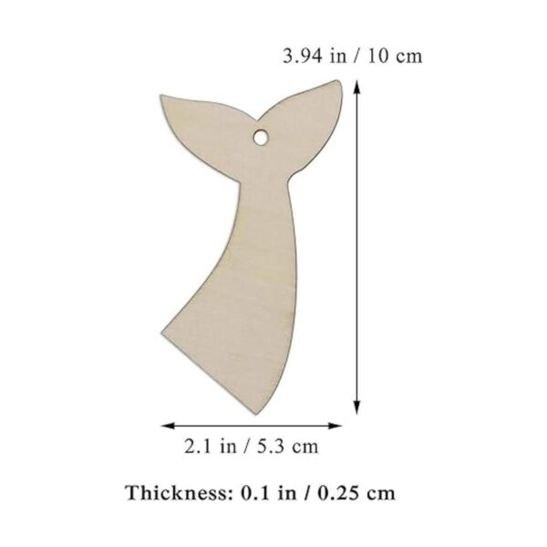 Creaides Cola de sirena de madera DIY Craft Cutout Adornos