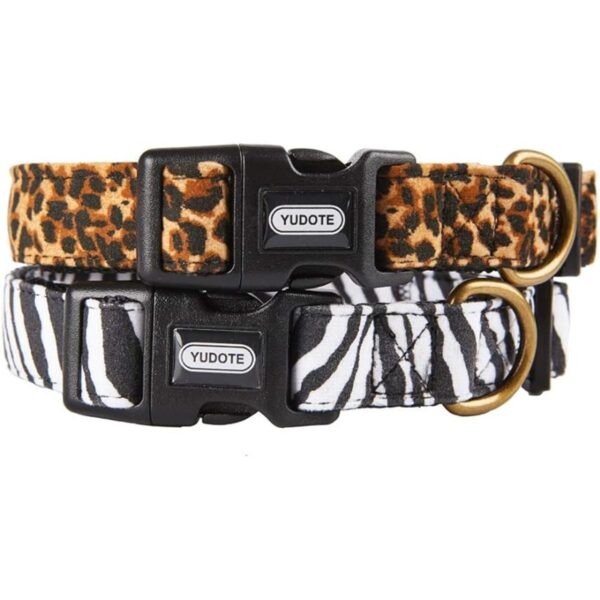 Petiry Collar de perro de tela flocada estampado de_5