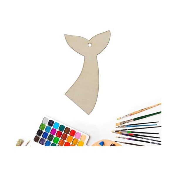 Creaides Cola de sirena de madera DIY Craft Cutout Adornos