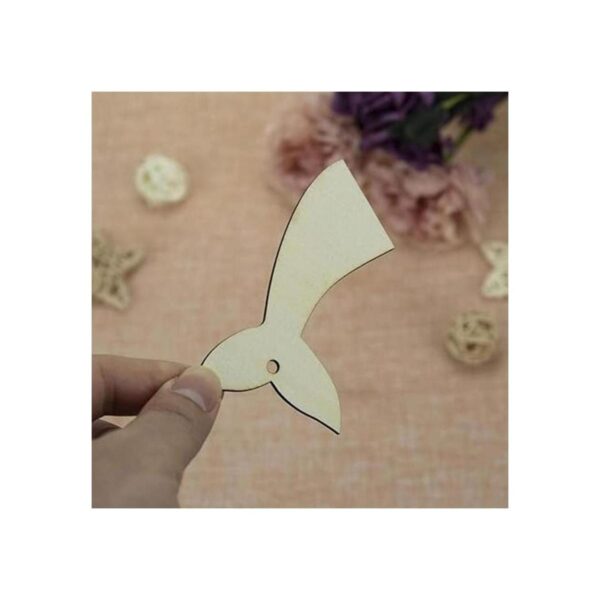 Creaides Cola de sirena de madera DIY Craft Cutout Adornos