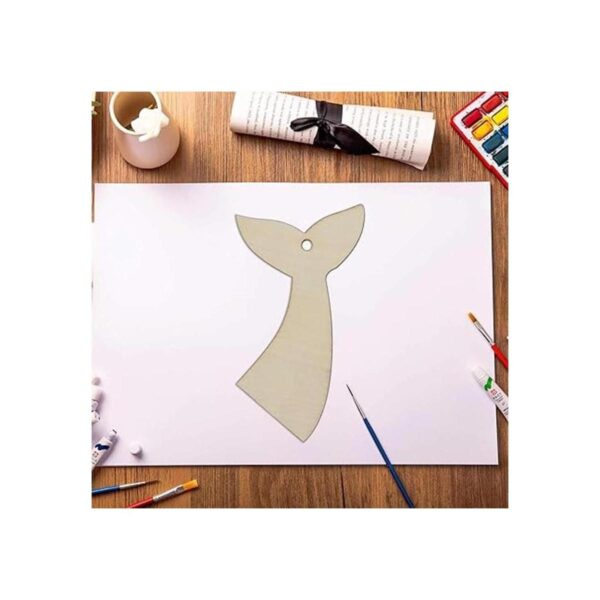 Creaides Cola de sirena de madera DIY Craft Cutout Adornos