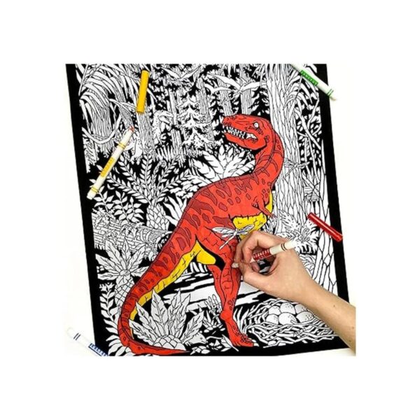 Velociraptor Póster de dinosaurio jurásico para colorear_3