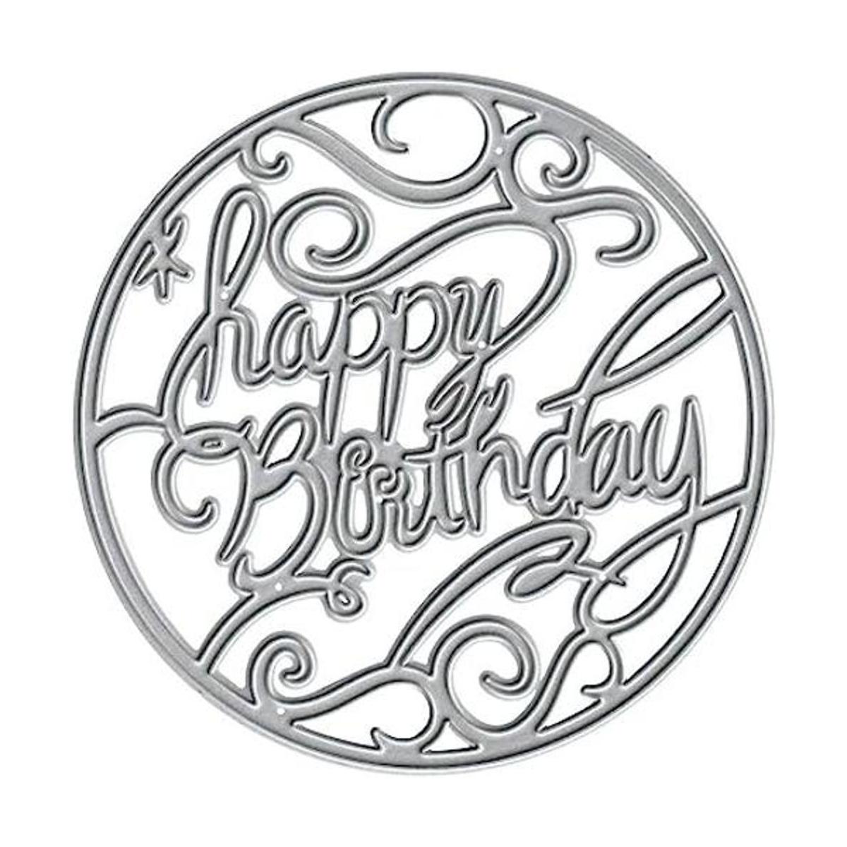 Troqueles de corte de marco de feliz cumpleaños troqueles