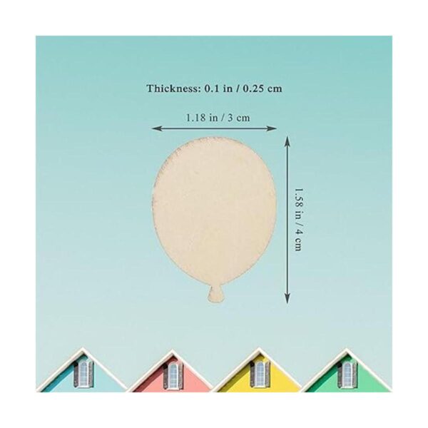 Creaides 50 piezas mini globos de madera DIY recortes de