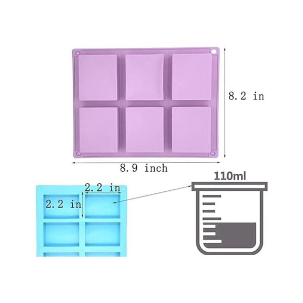 Pack de 3 moldes de jabón de silicona 6 cavidades_2