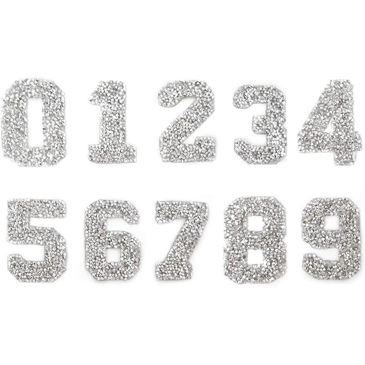 10 parches de diamantes de imitación número 0 9 de